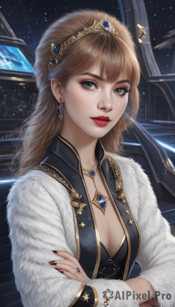 A female set against the backdrop of a serene dynamic scene