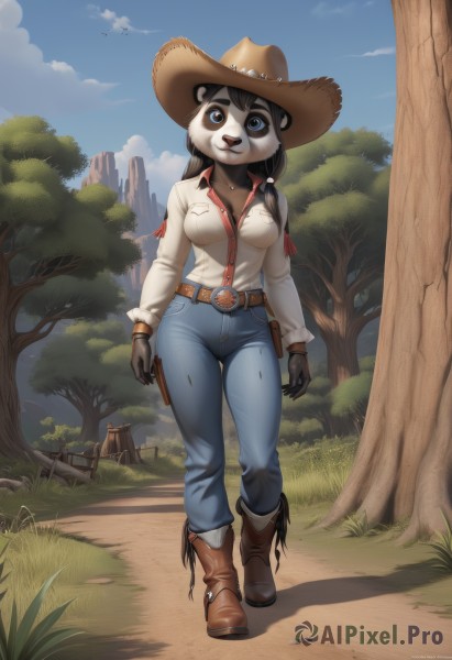 A female caught in a peaceful day