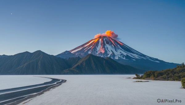 A stunning landscape within a vivid snowy day