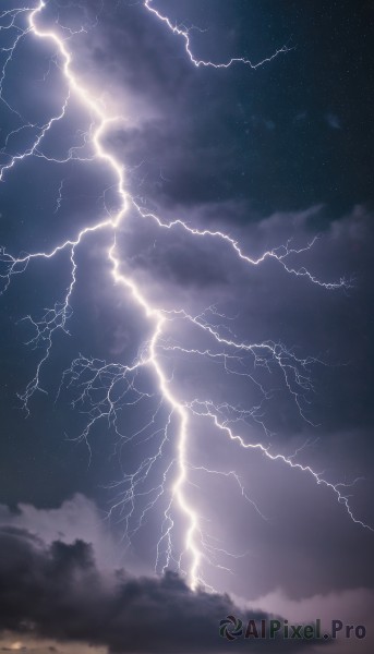 A lightning in the heart of a beautiful outdoors