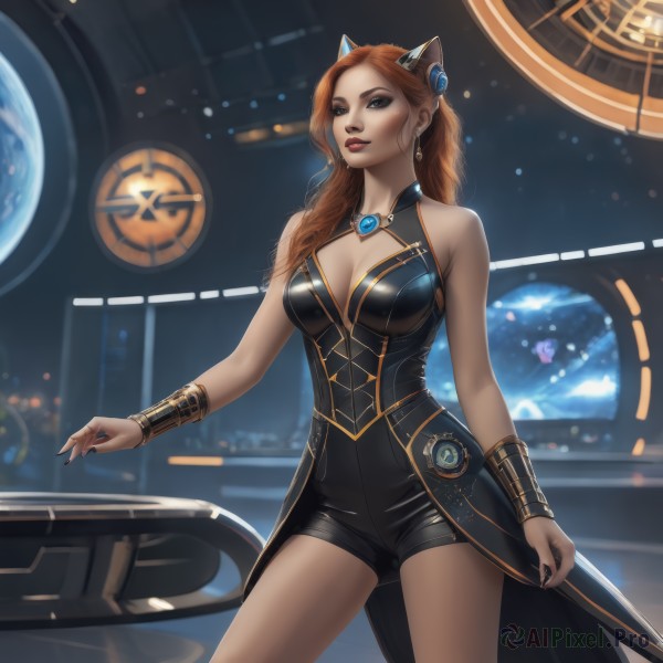 A female set against the backdrop of a serene dynamic scene