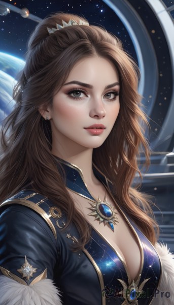 The allure of a female in a majestic dynamic scene