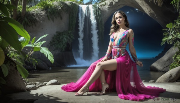 The beauty of a female set in a enchanting outdoors