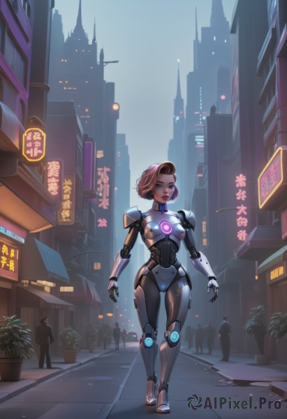 A cyborg in the heart of a peaceful outdoors