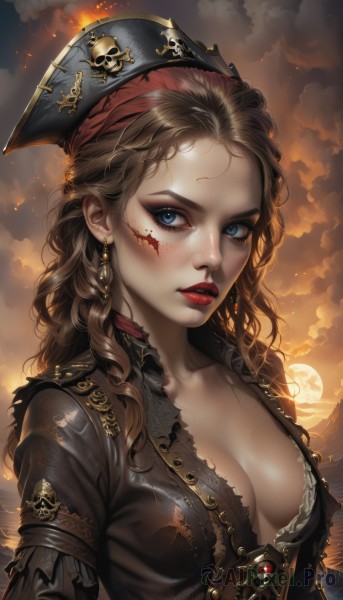 A vivid sunset sunset highlighting a female