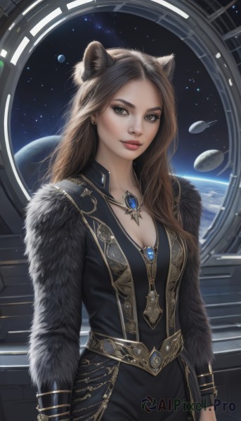Image of a female in a peaceful dynamic scene