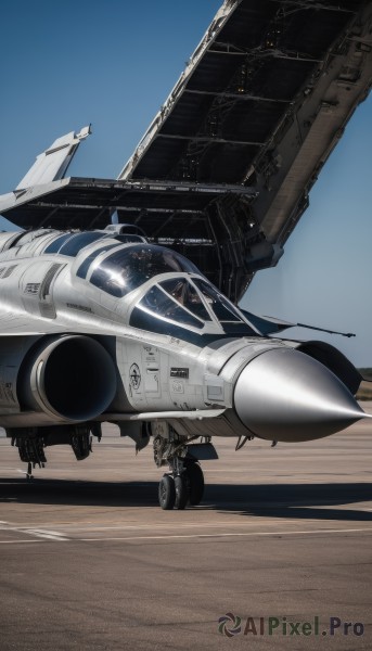 1boy,multiple boys,sky,day,signature,military,no humans,helmet,flying,science fiction,realistic,aircraft,military vehicle,airplane,pilot suit,vehicle focus,spacecraft,desert,jet,cockpit,fighter jet,pilot,blue sky,shadow