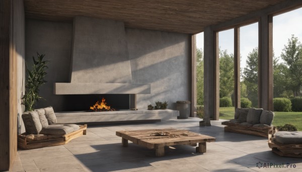 The beauty of a indoors set in a captivating fiery day