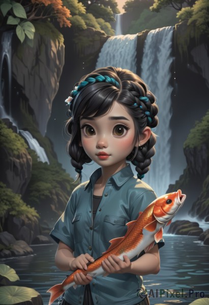 A child in a picturesque outdoors