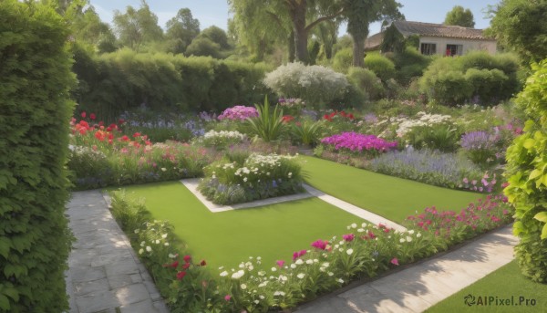 The serene presence of a garden in a peaceful day