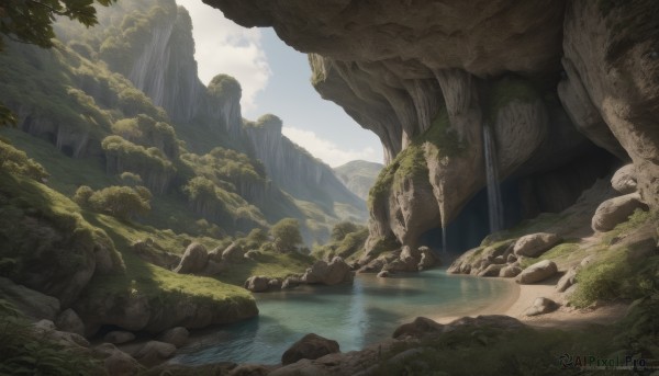A captivating waterfall within day
