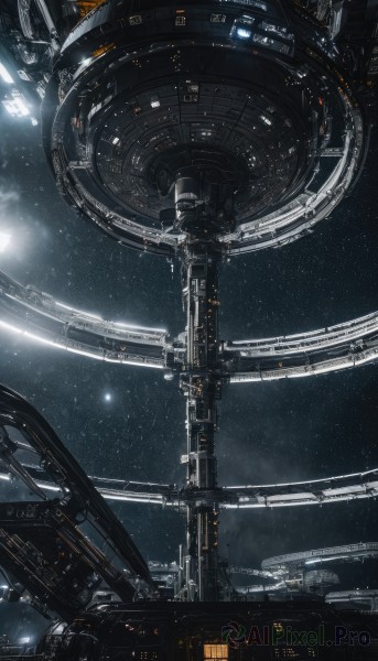 A spacecraft showcased in a vivid outdoors
