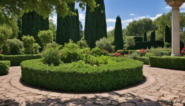 A stunning view of a garden in day