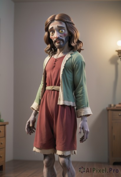 A unique view of a female in wooden floor