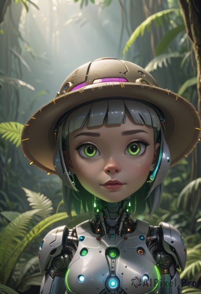 A stunning cyborg within a vivid day