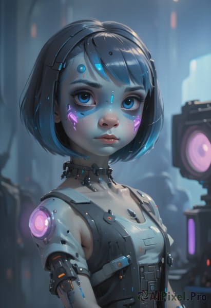 A cyborg showcased in a bold dynamic scene