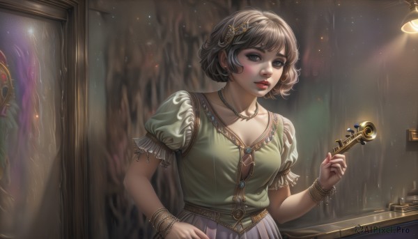 The beauty of a female set in a enchanting dynamic scene
