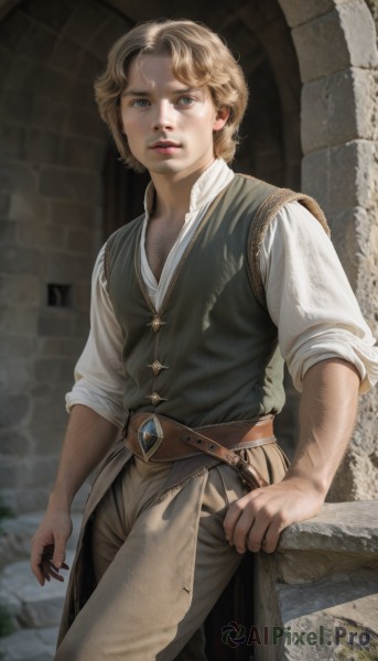 A glimpse of a male in a picturesque outdoors