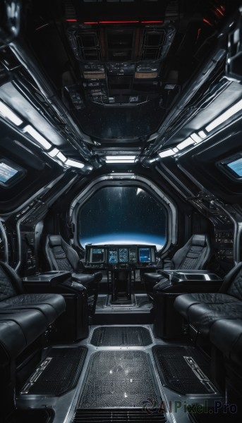 solo,signature,no humans,pov,robot,mecha,reflection,science fiction,realistic,cable,space,spacecraft,spacesuit,cockpit,screen,indoors,window,helmet,star (sky),scenery,machinery,monitor,planet,astronaut