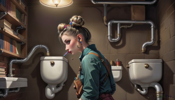 A ethereal dynamic scene featuring a female
