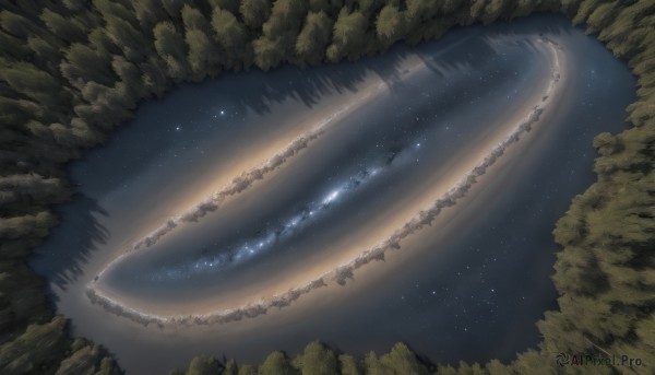 The majestic beauty of a landscape set within a calm outdoors