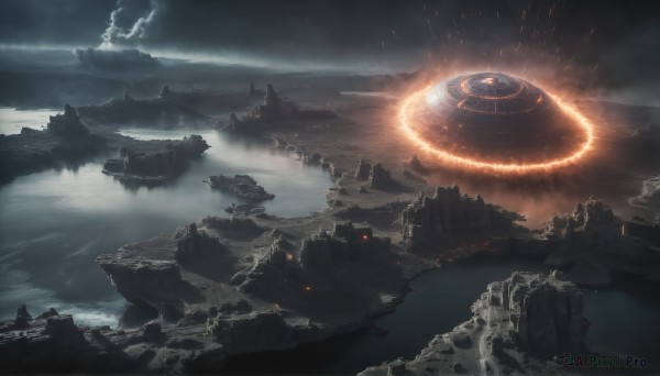 A unique view of a spacecraft in outdoors
