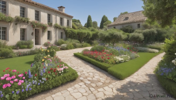 A breathtaking view of a garden in day