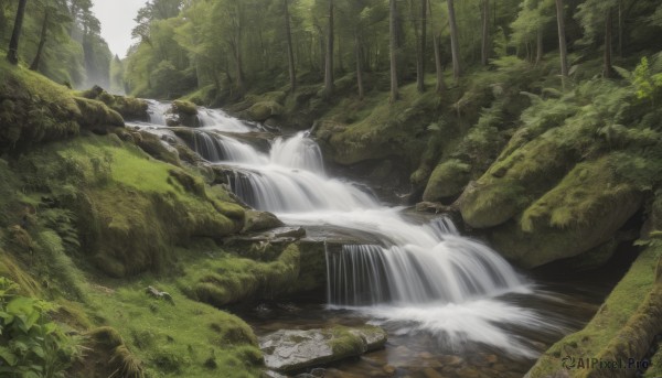 Image of a waterfall in a vibrant day