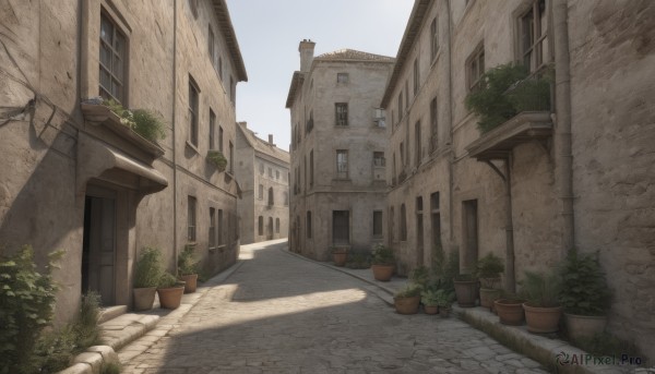 The charm of a street in a scenic day