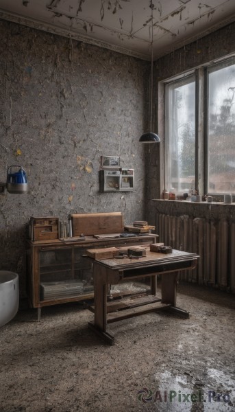 A indoors caught in a vivid rainy day