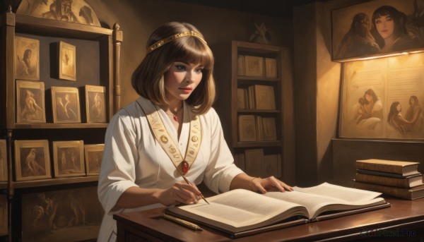The charm of a female in a scenic dynamic scene