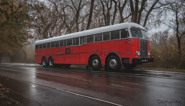 A majestic rainy day featuring a motor vehicle