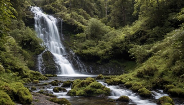 A breathtaking day with a waterfall