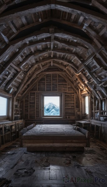 day,indoors,pillow,book,no humans,window,bed,chair,table,scenery,crystal,wooden floor,stairs,door,bookshelf,lamp,ruins,carpet,sunlight,desk,science fiction,cable,broken