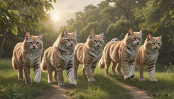 The beauty of a cat set in a calm day