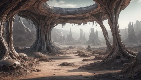 The timeless beauty of a landscape in a bold day