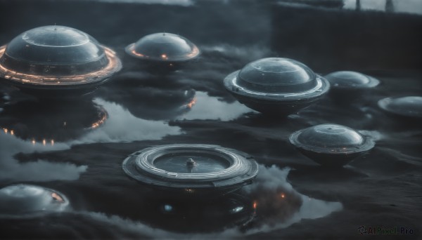 A spacecraft captured in a dynamic outdoors