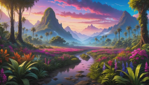 A graceful landscape captured in sunset outdoors