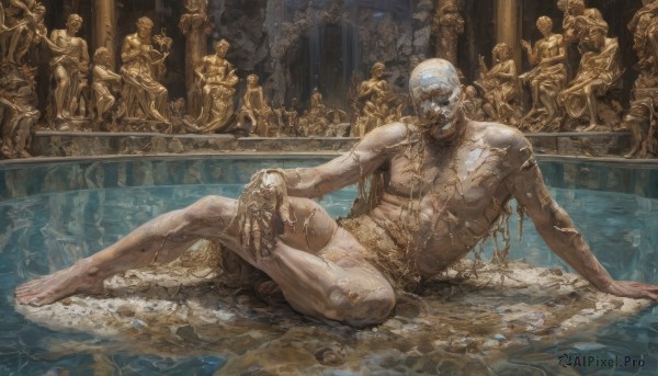 A striking dynamic scene featuring the elegance of a male