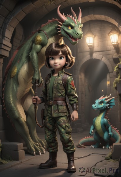 A charming dynamic scene featuring a child