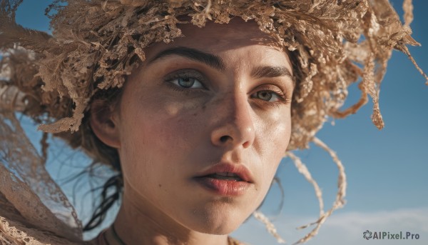 A female set against the backdrop of a serene day