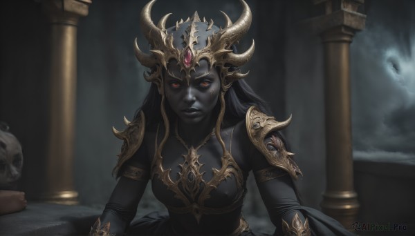 The allure of a female in a majestic dynamic scene