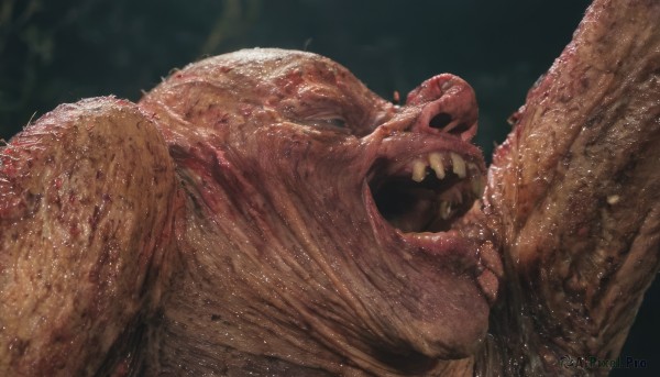 A monster in a picturesque dynamic scene
