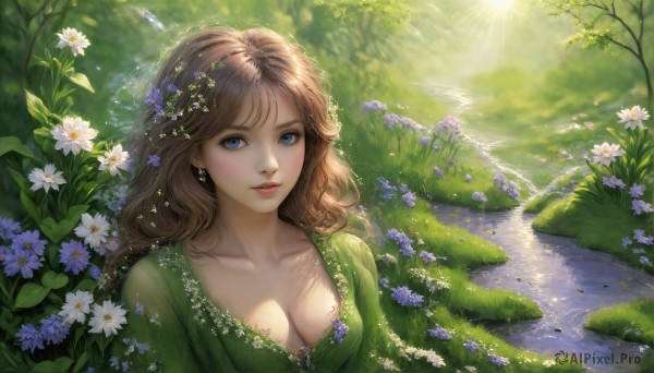 The charm of a female in a tranquil day