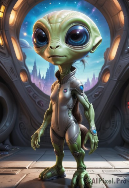 The elegance of a alien in a ethereal dynamic scene