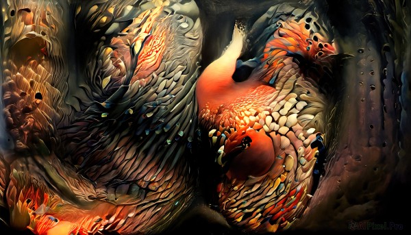 Image of a monster in a fresh fiery tree