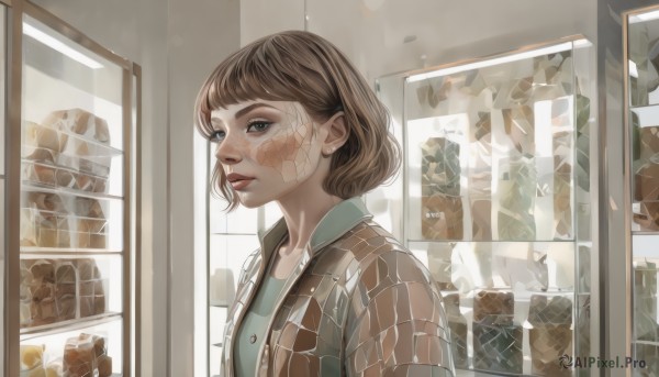 The beauty of a female set in a calm window