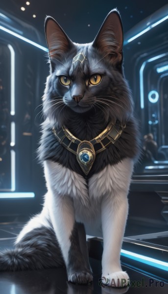 A breathtaking dynamic scene featuring a cat