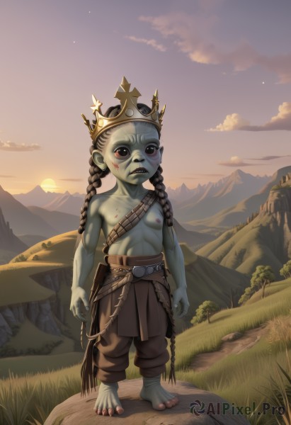 The serene presence of a male in a lush sunset outdoors
