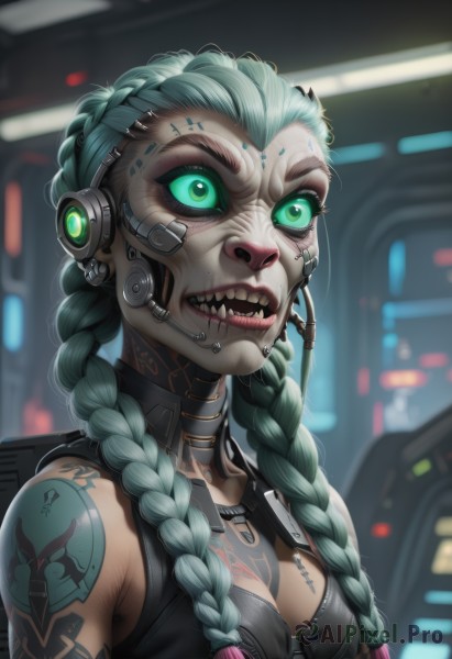 A inspiring view of a cyborg in dynamic scene